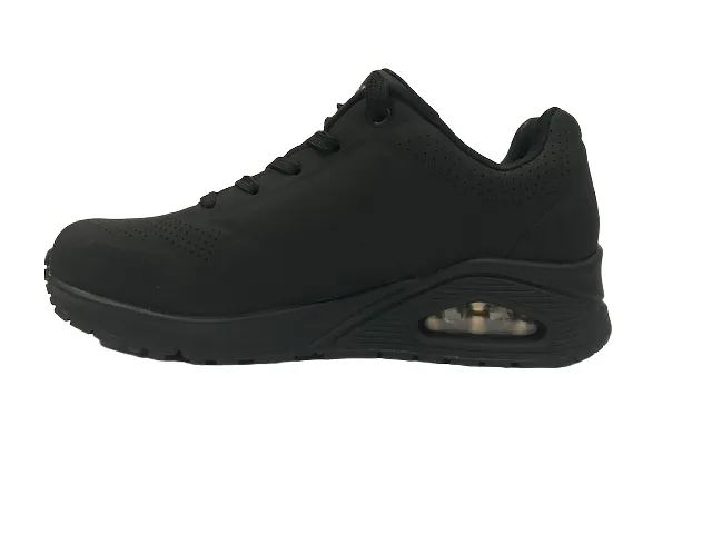 Skechers scarpa sneakers da donna Uno Stand On Air 73690BBK nero eco - friendly material shoes single - colored