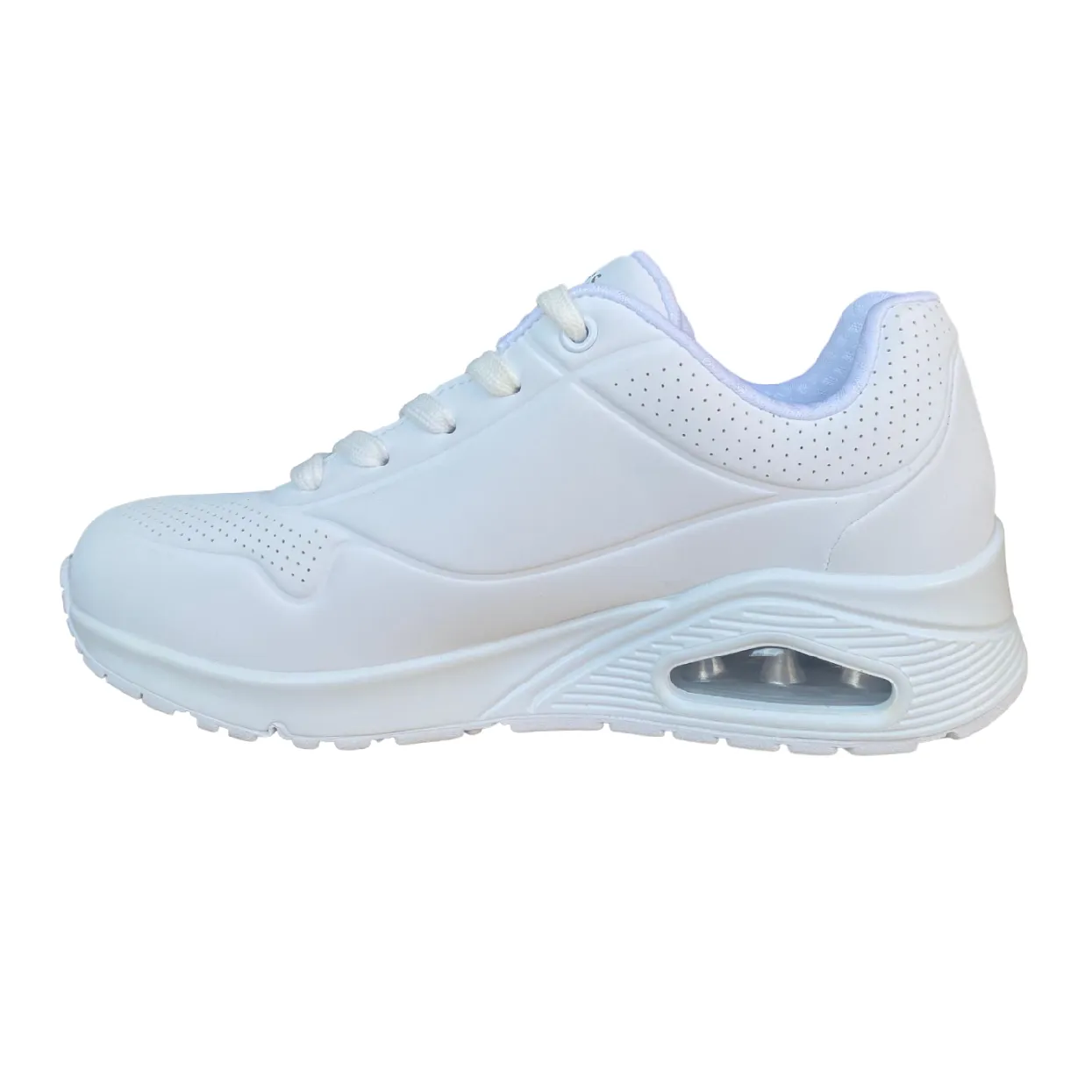Uphill propulsion straight - away track running shoes Skechers scarpa sneakers da donna Uno Stand On Air 73690/W bianca