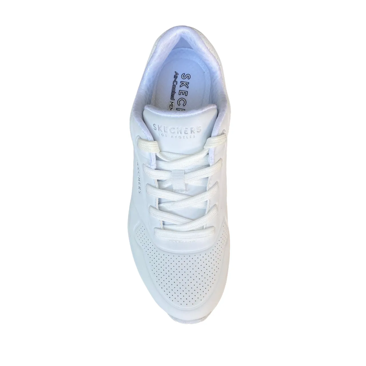Skechers scarpa sneakers da donna Uno Stand On Air 73690/W bianca Dynamic Heel Stabilizer