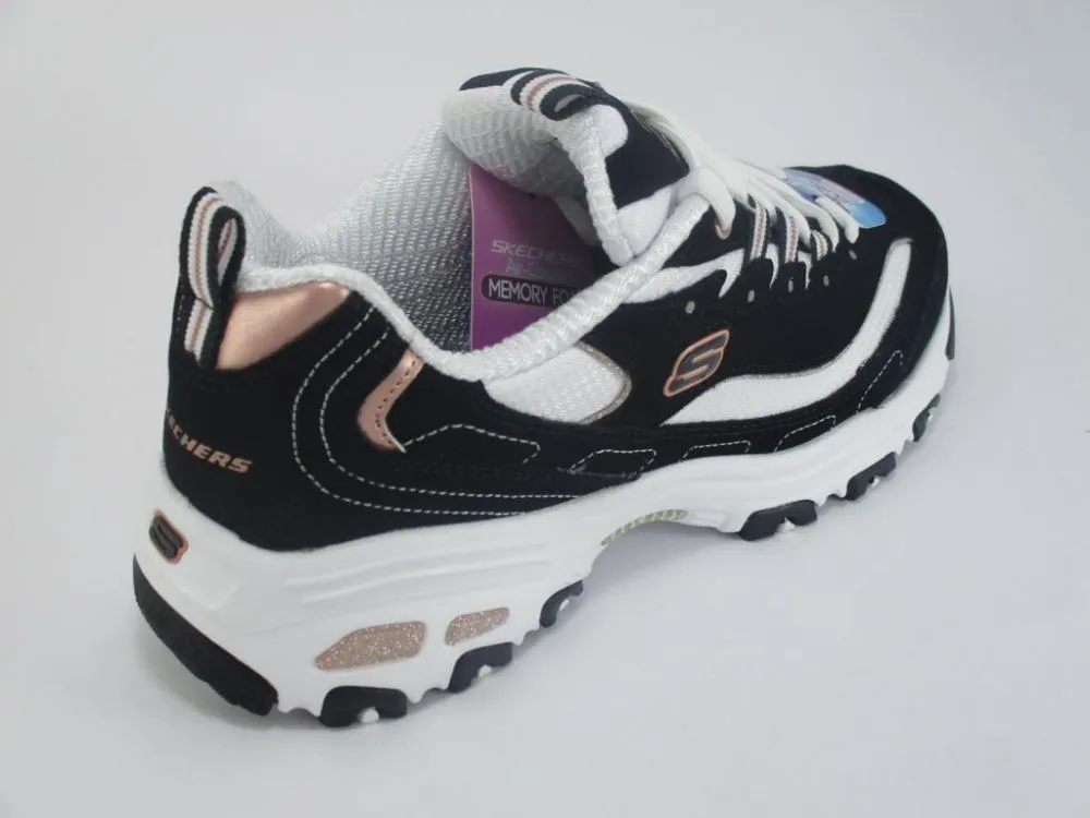 Reaction - time - improving Skechers scarpa walking da donna D'Lites Devoted Fan 13154/BKRG black
