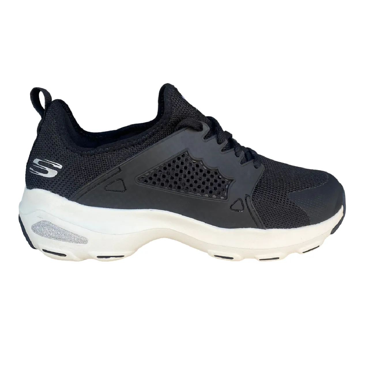 Skechers sneakers da donna D'Lite Ultra AT The Top 12861/BKW nero High Energy Return Sole adult shoes