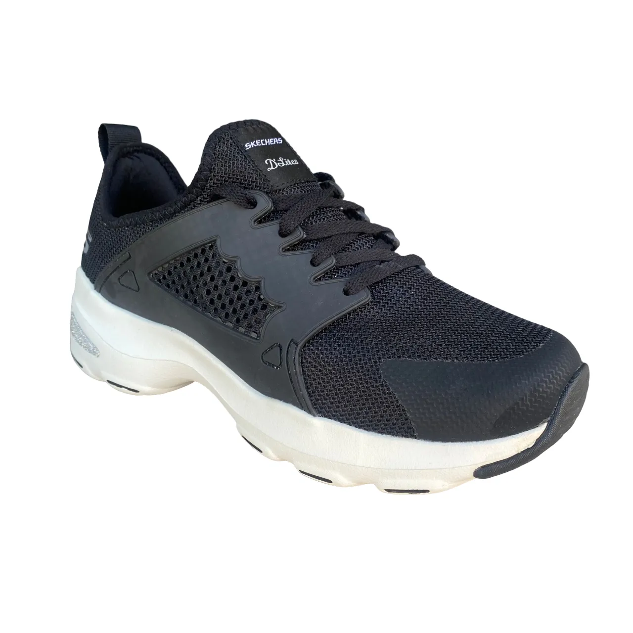 Skechers sneakers da donna D'Lite Ultra AT The Top 12861/BKW nero elastic - band - feature shoes