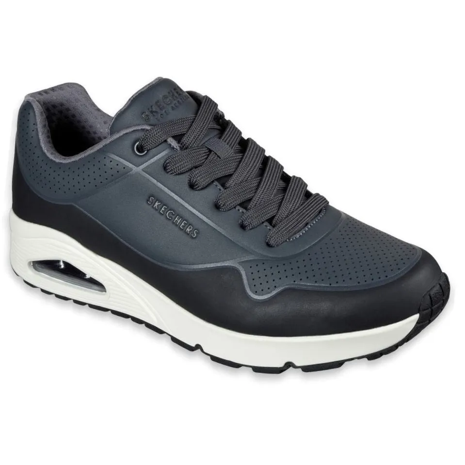 Skechers Uno Timeline 232247/GYBK gray/black mesh - upper shoes performance enhancing