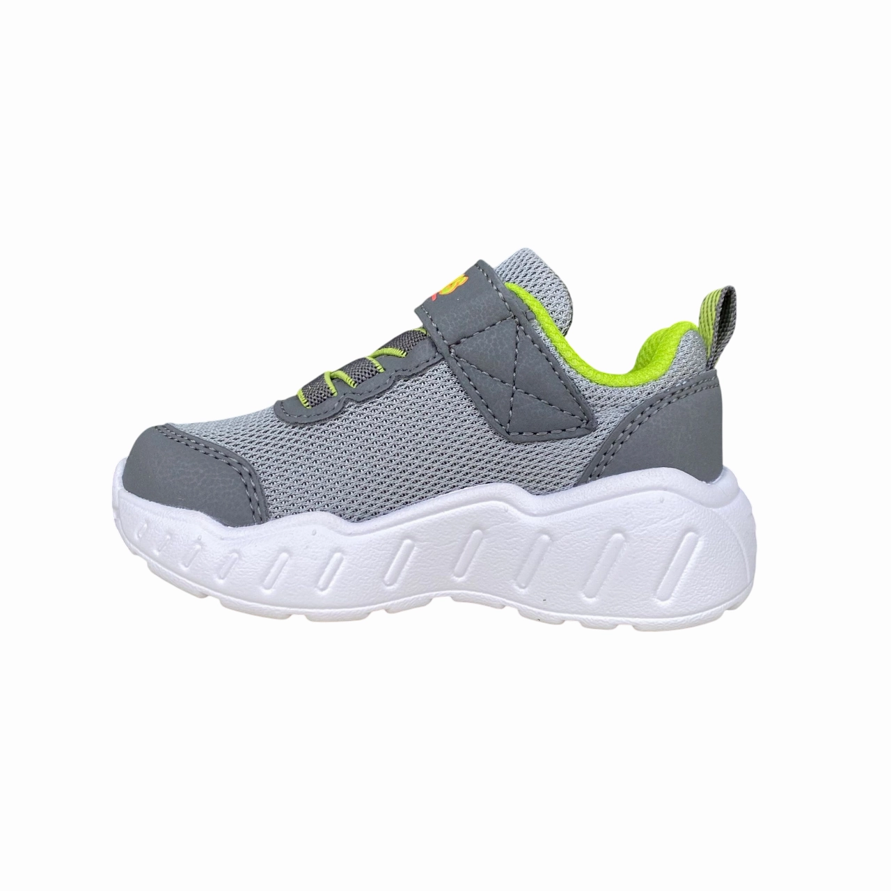 Skechers scarpa da ginnastica da bambino con laccio elastico e velcro Play Scene 407312/CCLM grigio-verde running on uneven ground