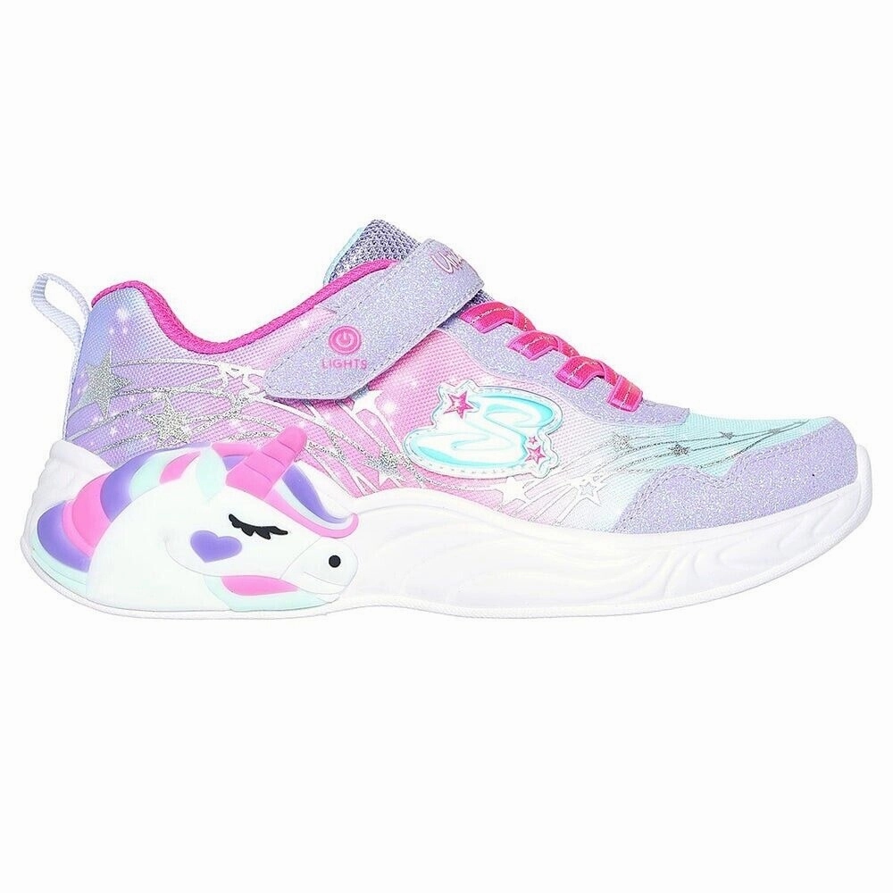 Skechers Unicorn Dreams Wishful Magic 302299L-LVHP Sneaker Kid 10.5 Multi FZP481 Breathable Insoles Clean Edge