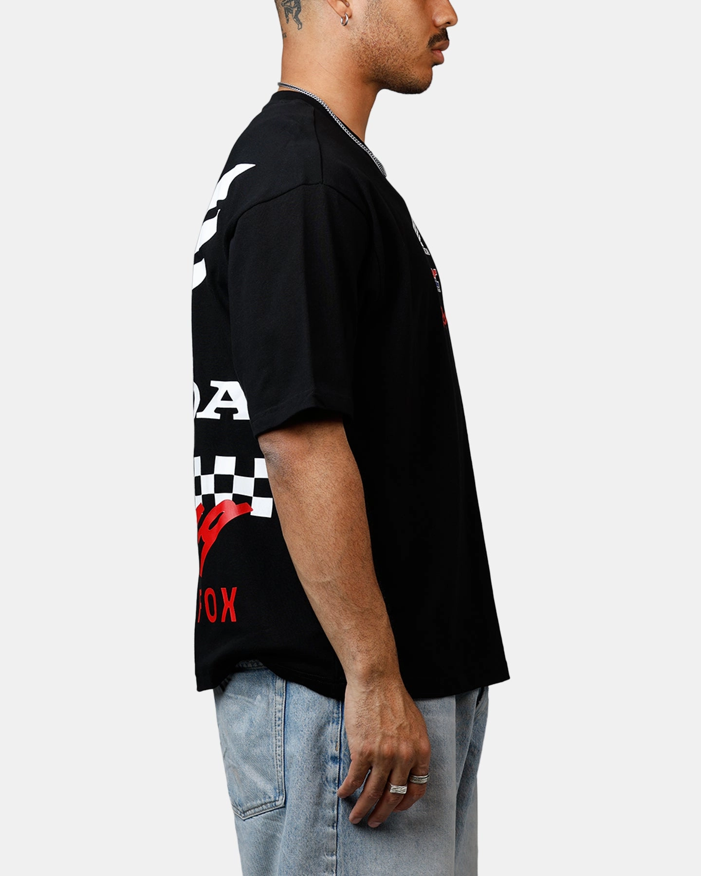 Fox Racing Honda Oversized T-Shirt Black Comfortable Shape Classic Wear