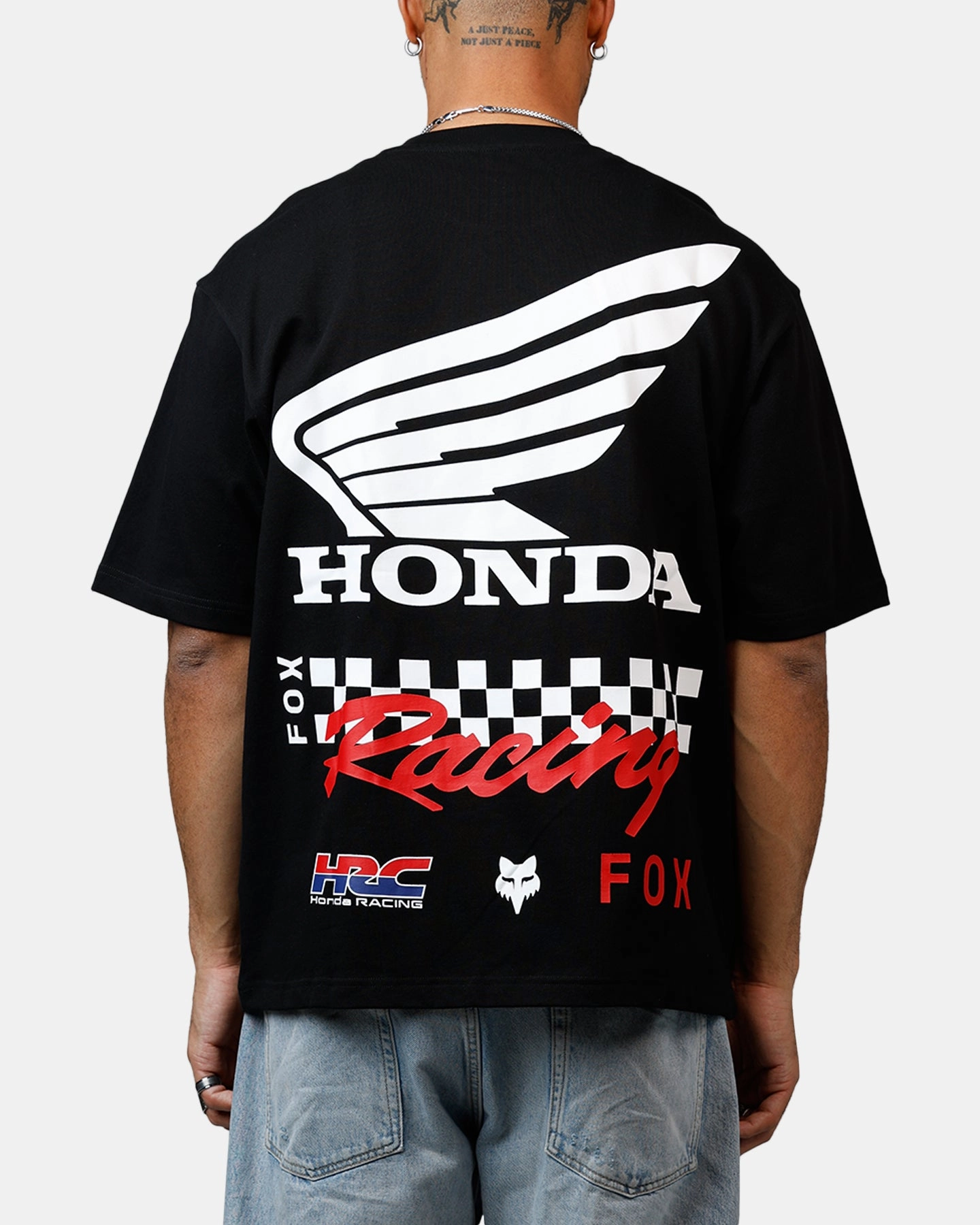 Fox Racing Honda Oversized T-Shirt Black High Density Cotton
