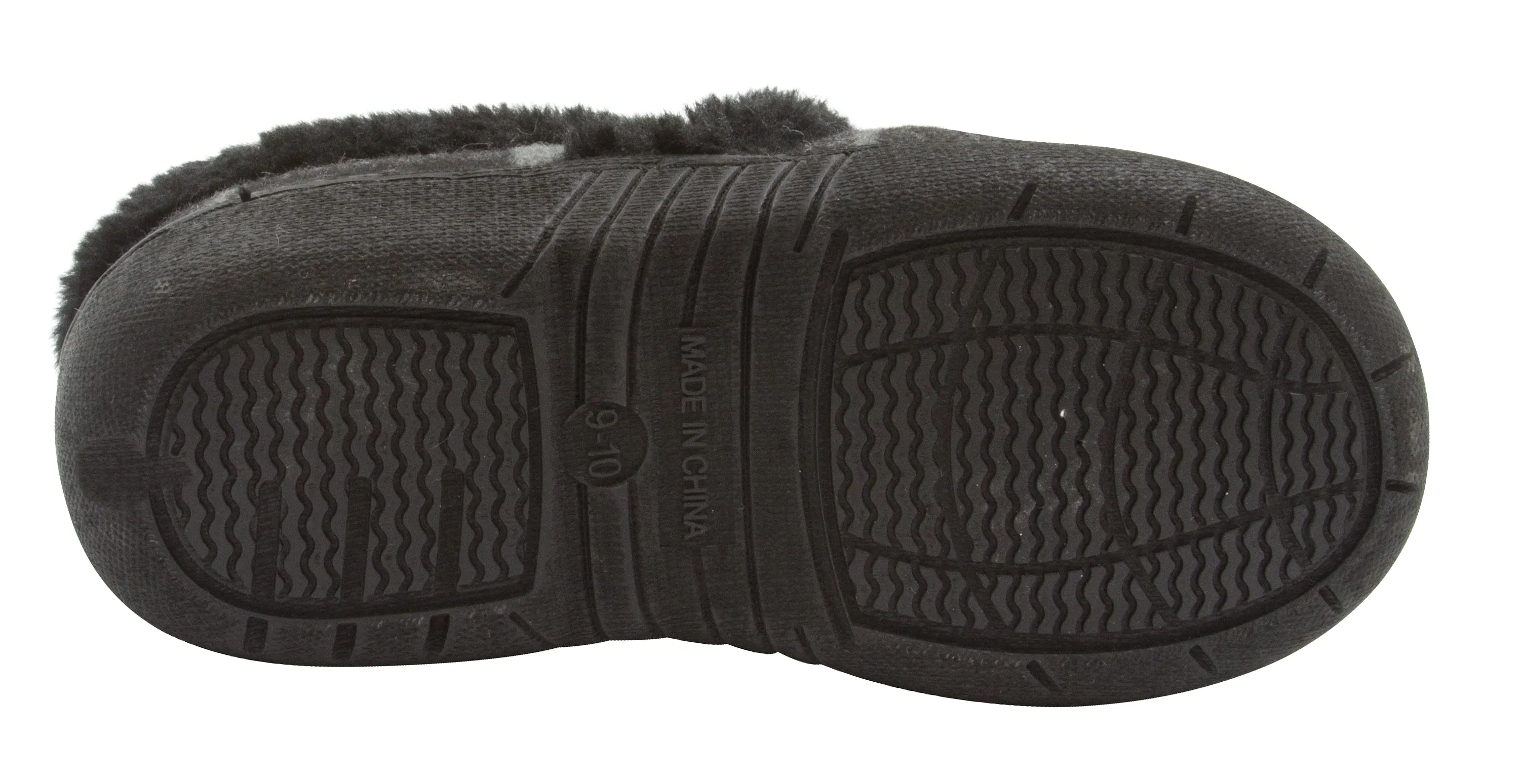 Skysole Boys Plaid Closed Back Slipper with Plush Collor and Rugged Ousole