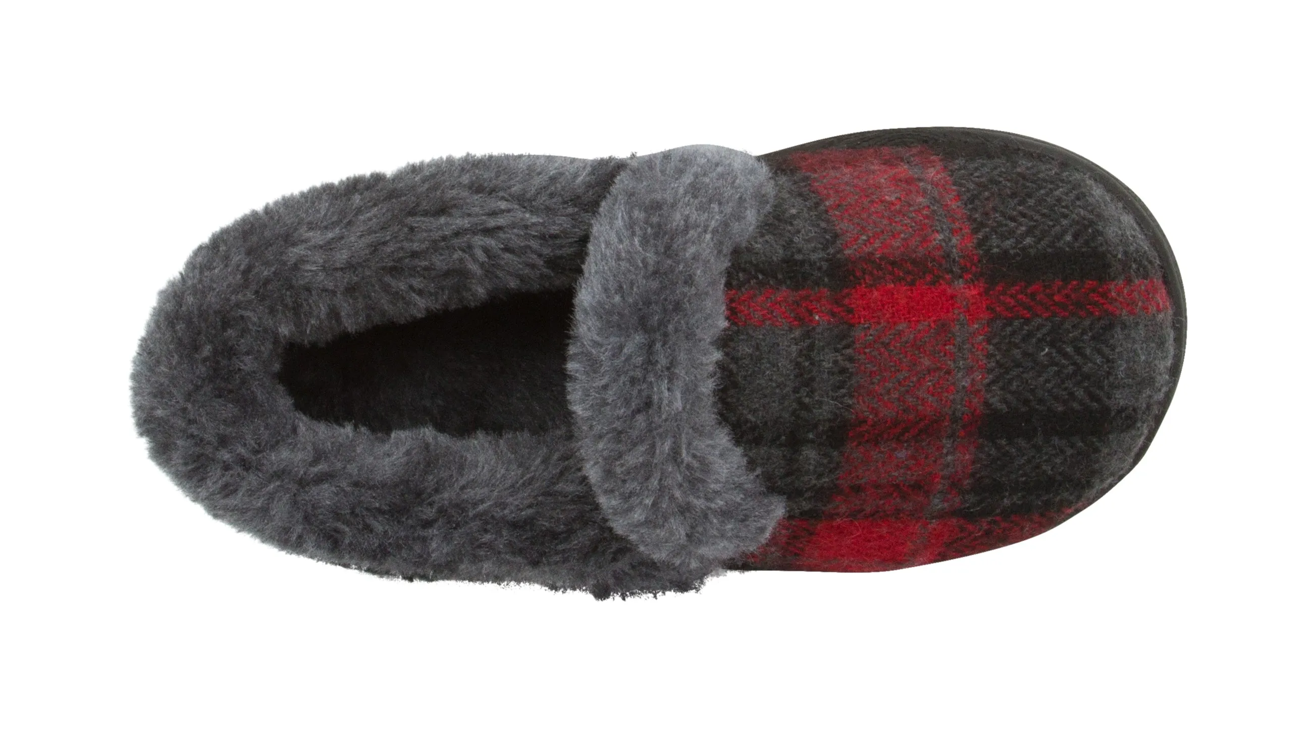 Skysole Boys Plaid Closed Back Slipper with Plush Collor and Rugged Ousole