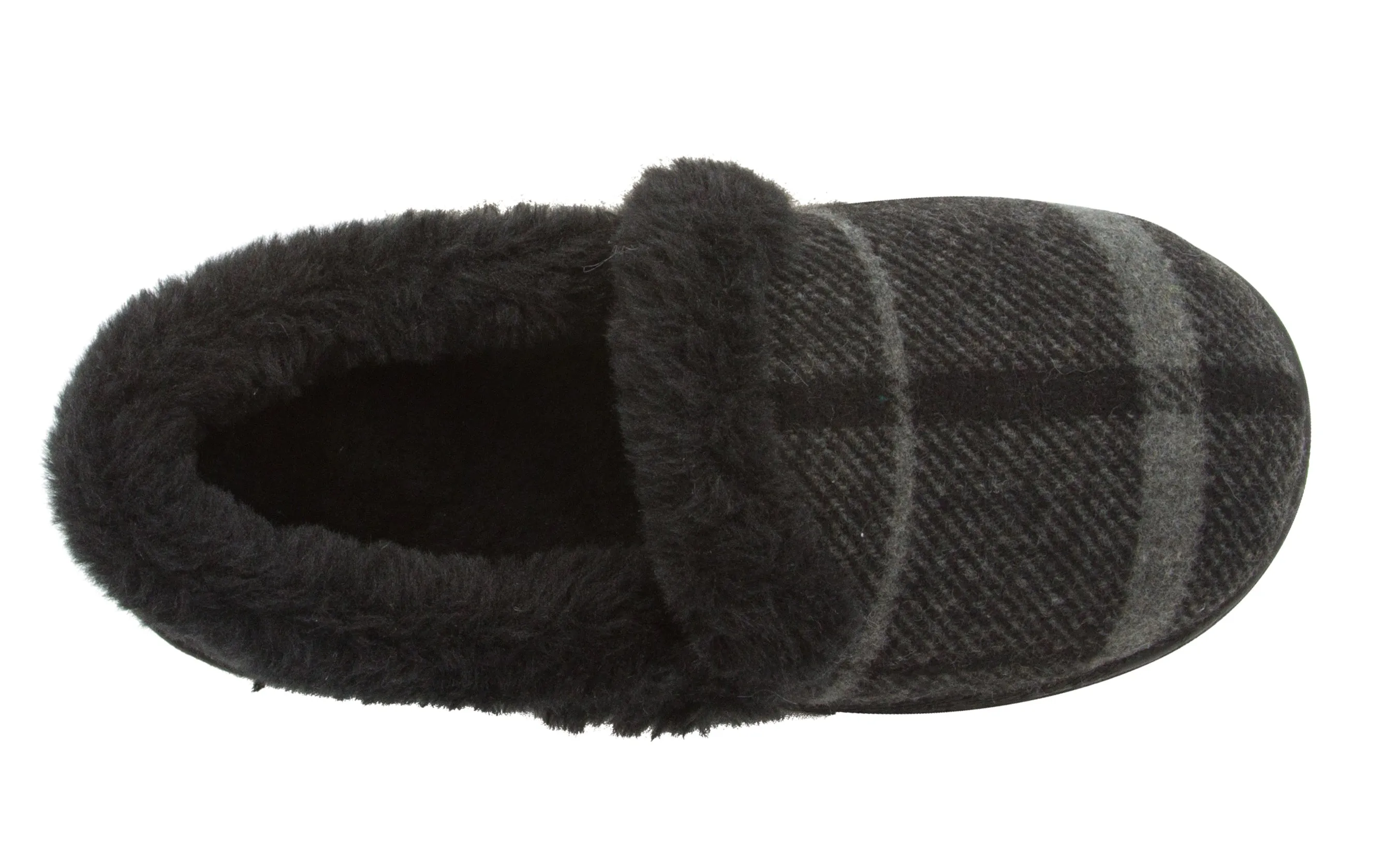 Skysole Boys Plaid Closed Back Slipper with Plush Collor and Rugged Ousole