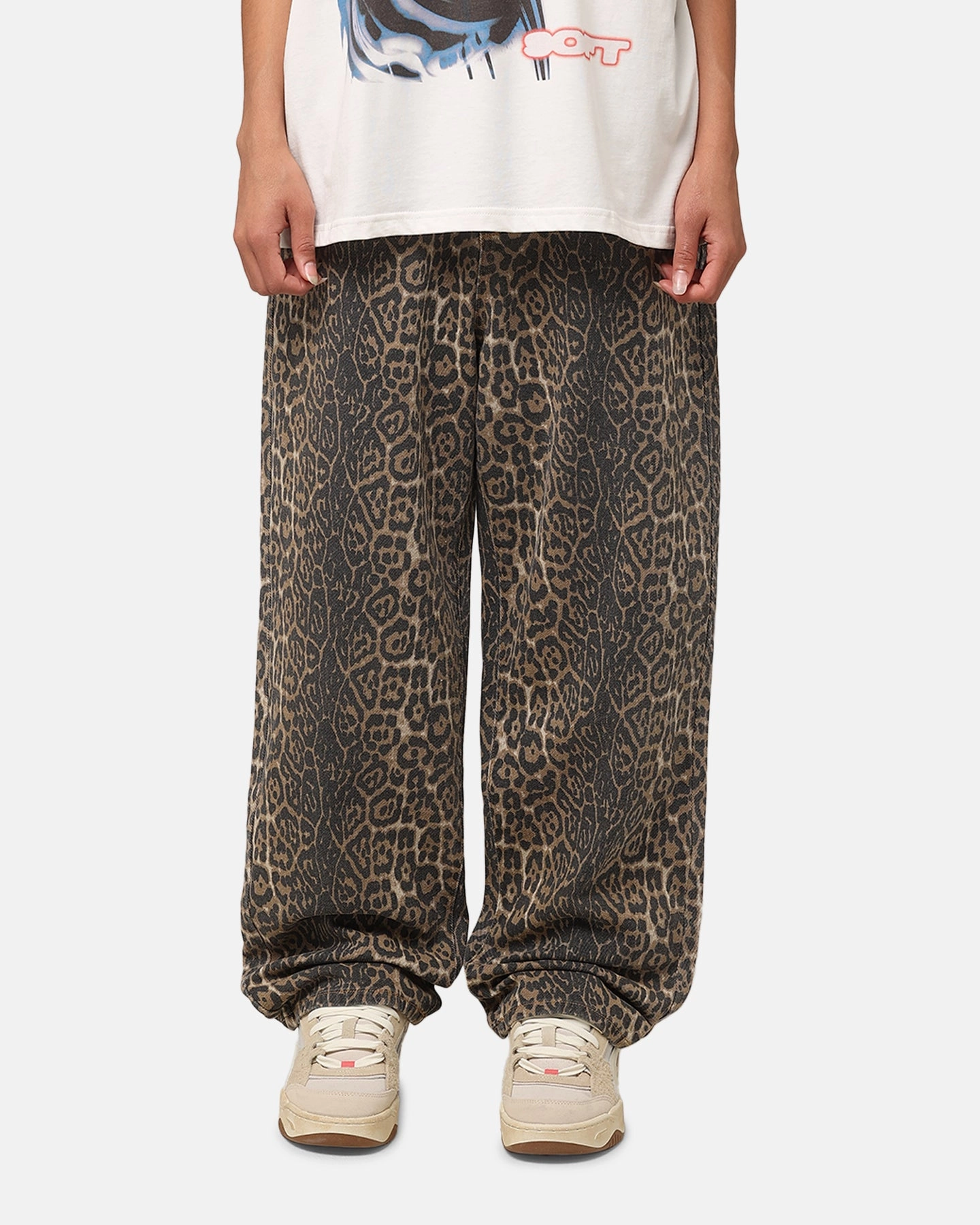 Low Bulk Design XXIII Leopard Baggy Jeans Leopard