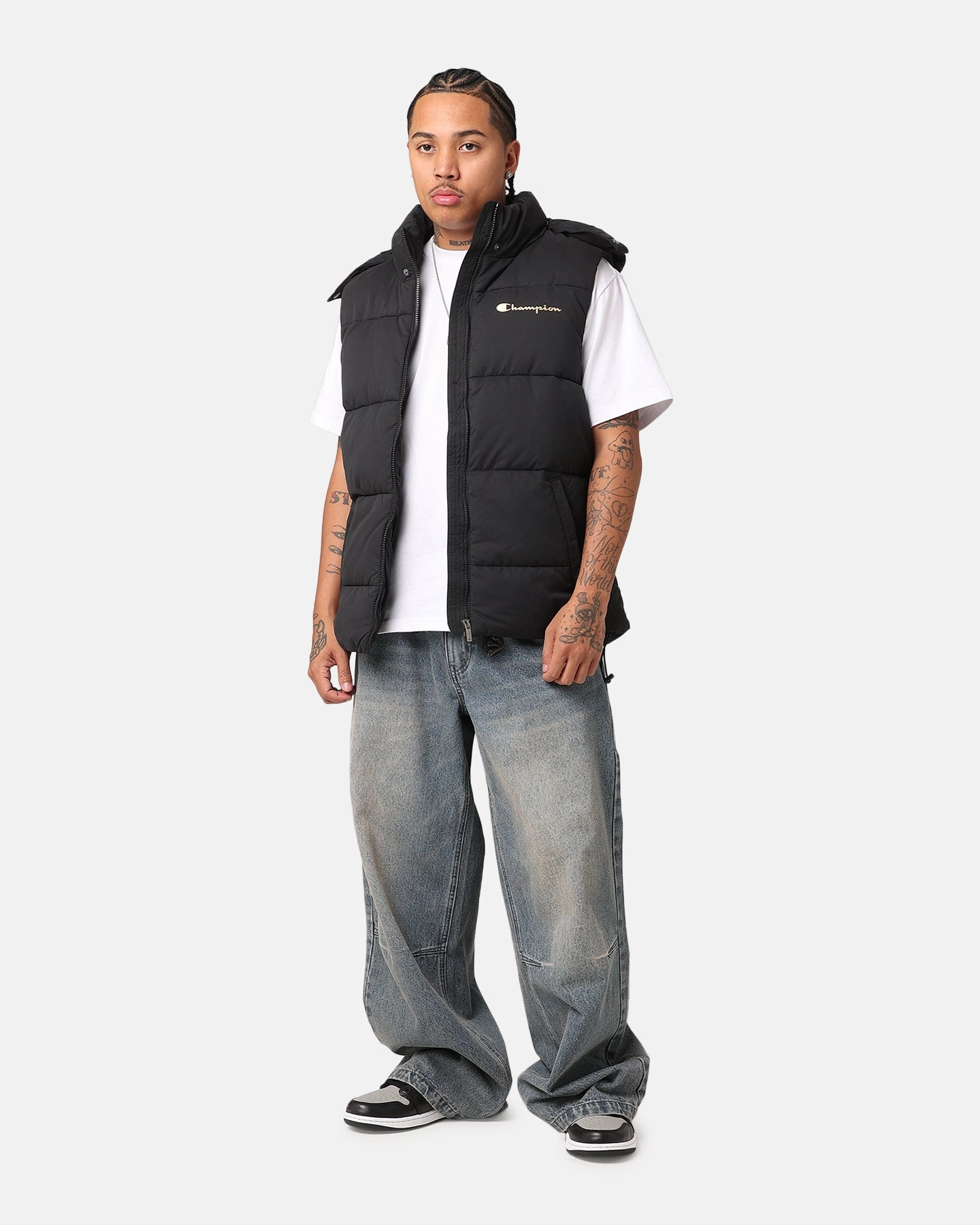 Champion Rochester Puffer Vest Black/Gold Modern EcoFriendlyMaterial
