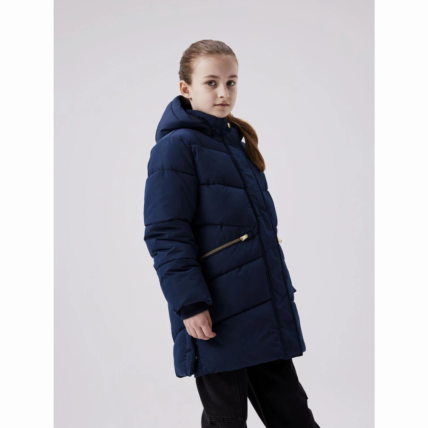 Name It Dark Sapphire Memo Long Jacket Hiking Trail Outfit Hidden Storage Compartments