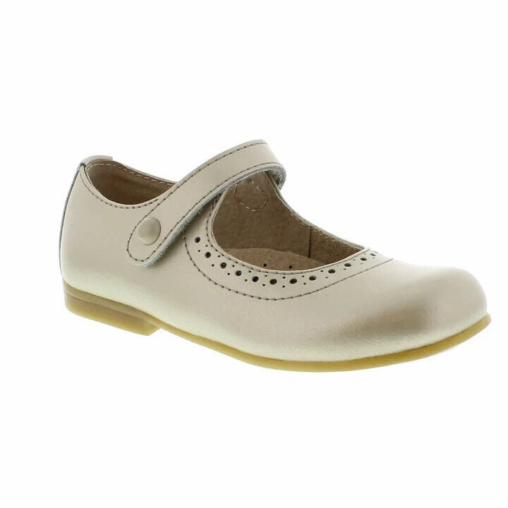FootMates Emma 3104 Mary Jane Girls US 9.5 Soft Gold Leather Dress Shoes ZPO694 (Gold,9.5) Woven Upper Technology