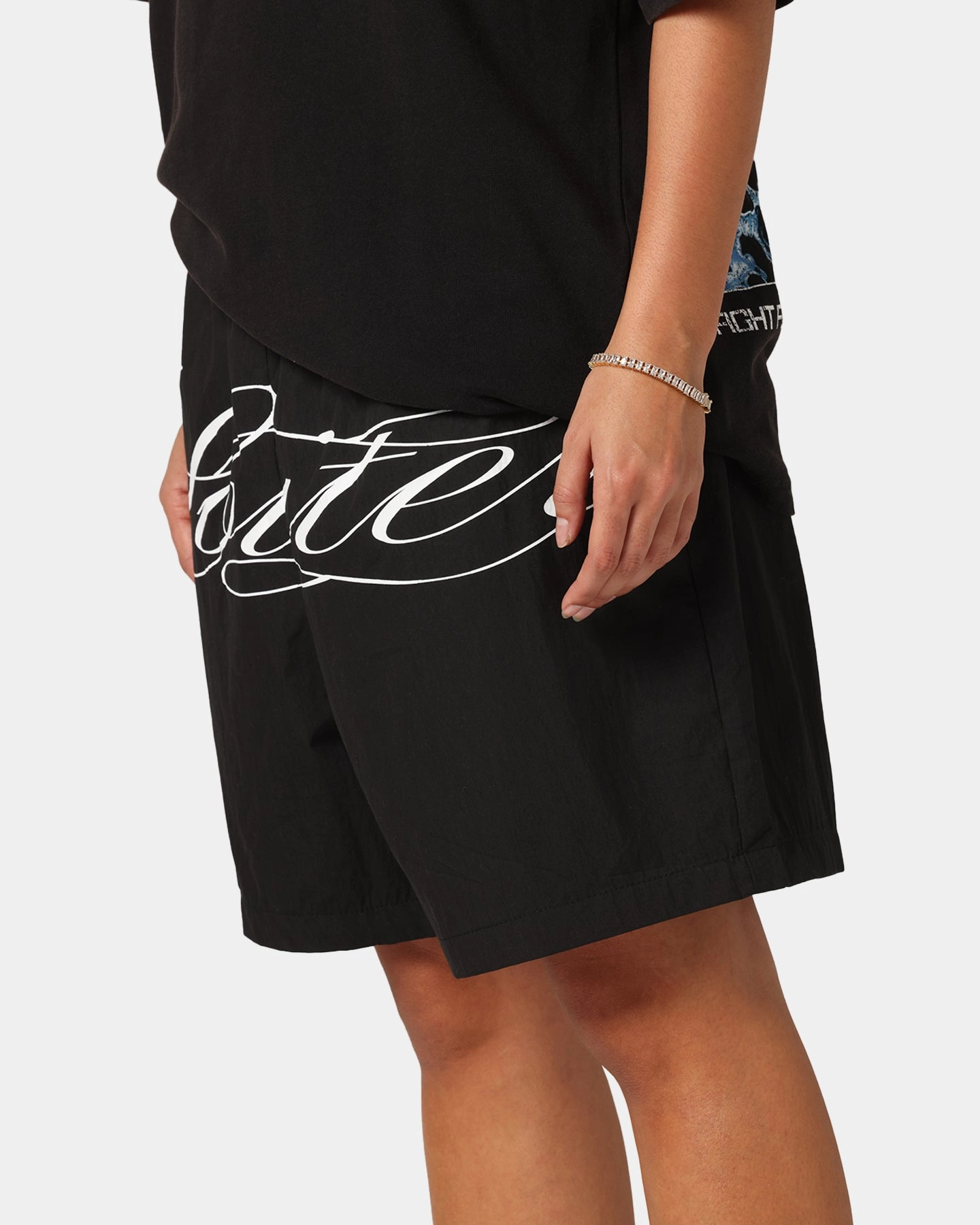 Loiter Script Walk Shorts Black Casual Wearable