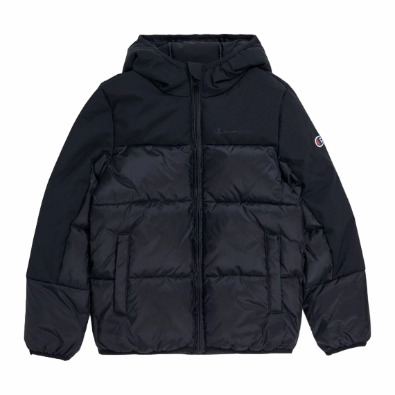 Champion giubbotto da ragazzi con cappuccio 306571 KK001 nero Warm Outer Layer Quality Assurance