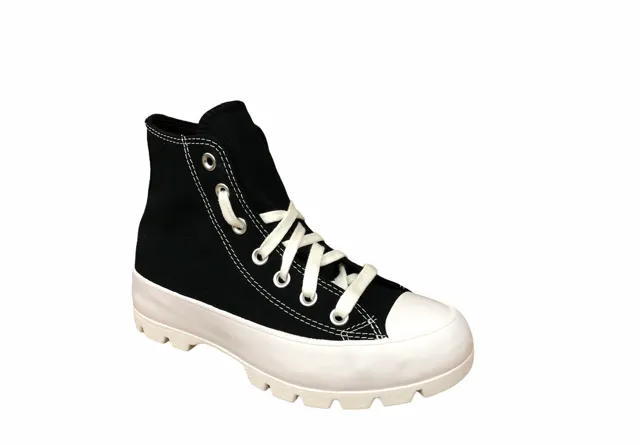 Converse scarpa sneakers da donna Chuck Taylor All Star Lugged High Top 565901C nero Ankle support system
