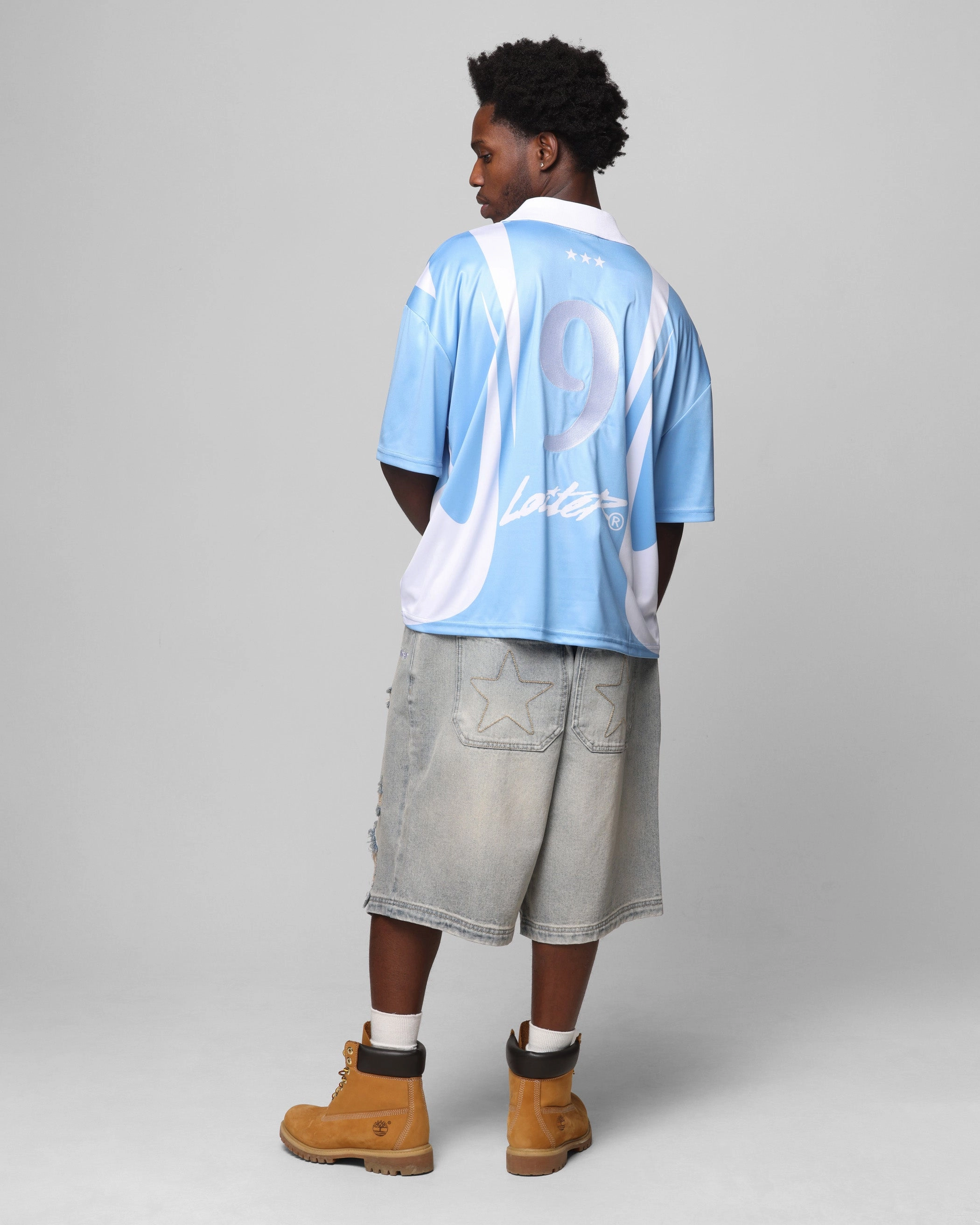 Loiter United Football Jersey Blue Reinforced Shoulder Seams