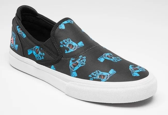 Emerica scarpa sneakers da adulti Wino G6 Slip-On X Santa Cruz 6107000242 448 blu nero bianco Airflow Channel Ventilation Flex Groove Channeling