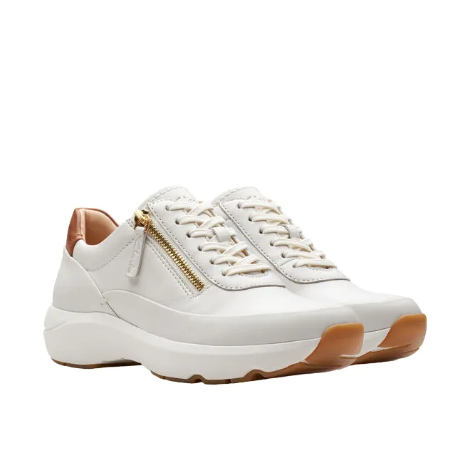 hill training running gear Clarks scarpa casual da donna Tivoli Zip 176650 D bianco sporco