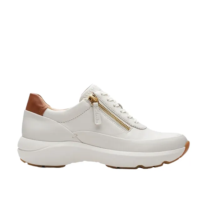 Clarks scarpa casual da donna Tivoli Zip 176650 D bianco sporco Safe usage monochromatic shoe look