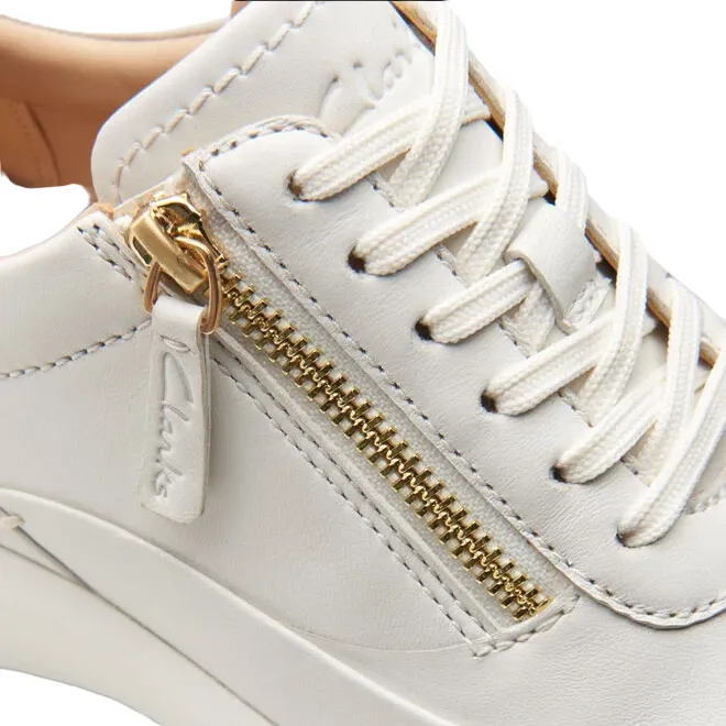 Clarks scarpa casual da donna Tivoli Zip 176650 D bianco sporco High Rebound EVA brand - name
