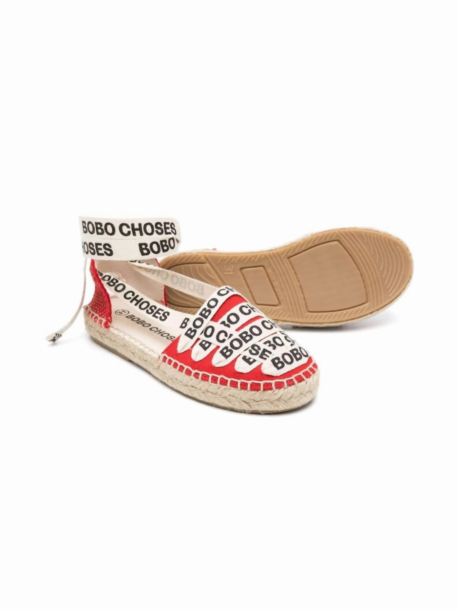 Walk Utility Girl's Lace-Up Cotton Espadrille In Red