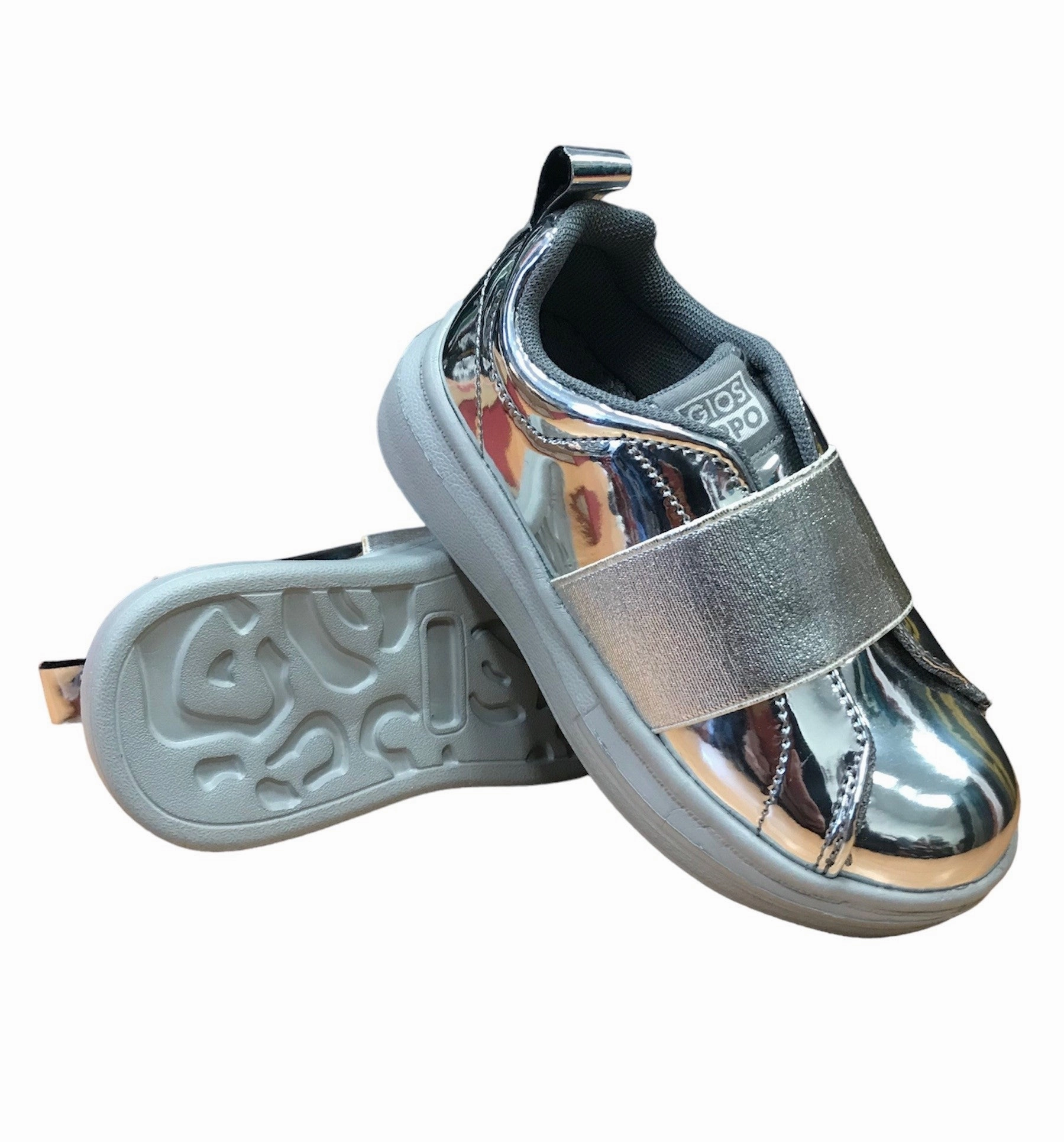 Gioseppo scarpe da bambina slip-on effetto vernice 41884 pewter running in a coastal area shoes
