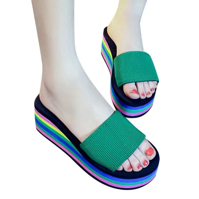 Slippers Wedge Beach Flip Flops
