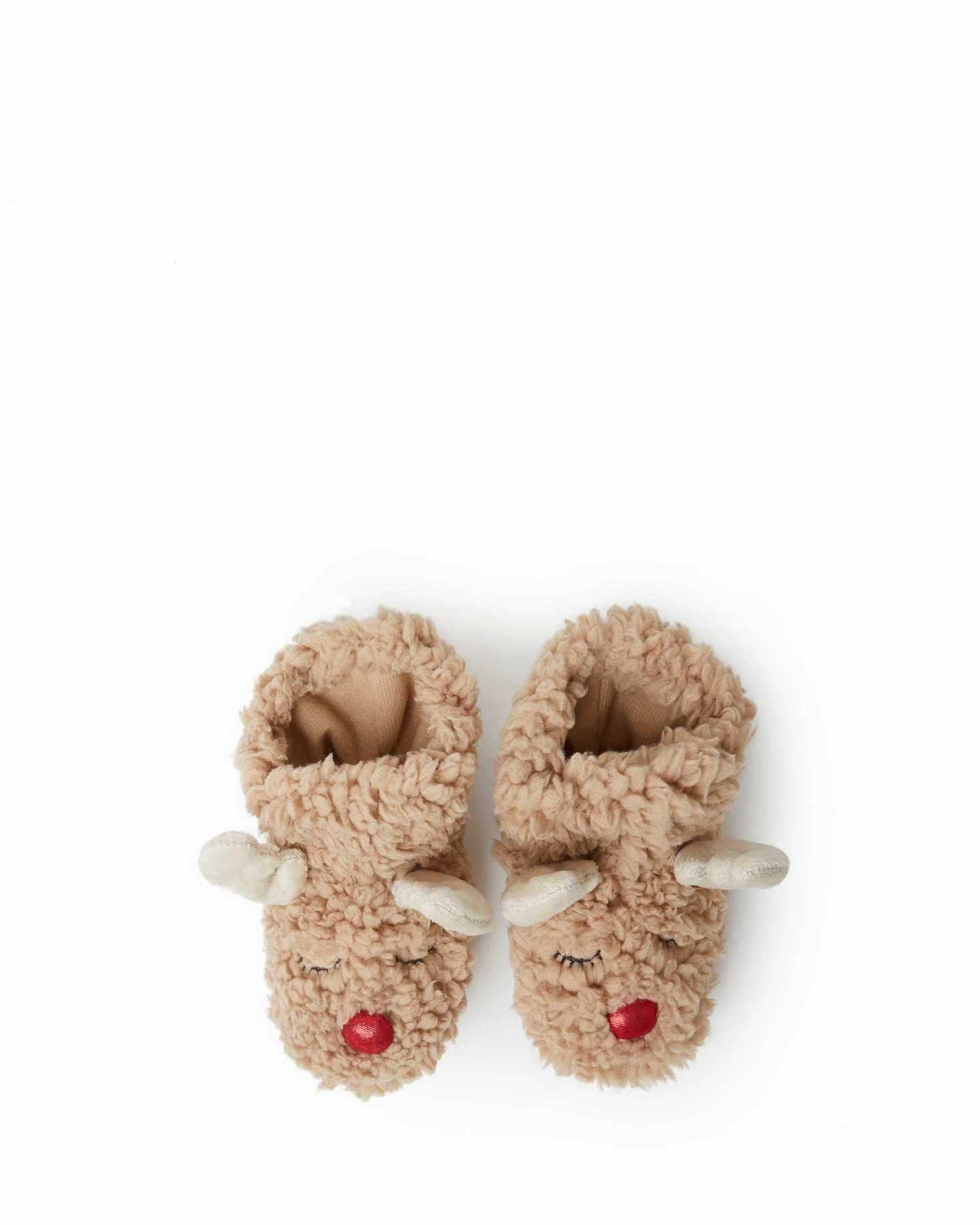 Dearfoams Baby Harley Holiday Christmas Reindeer Bootie Slipper Performance Ready Running Capability