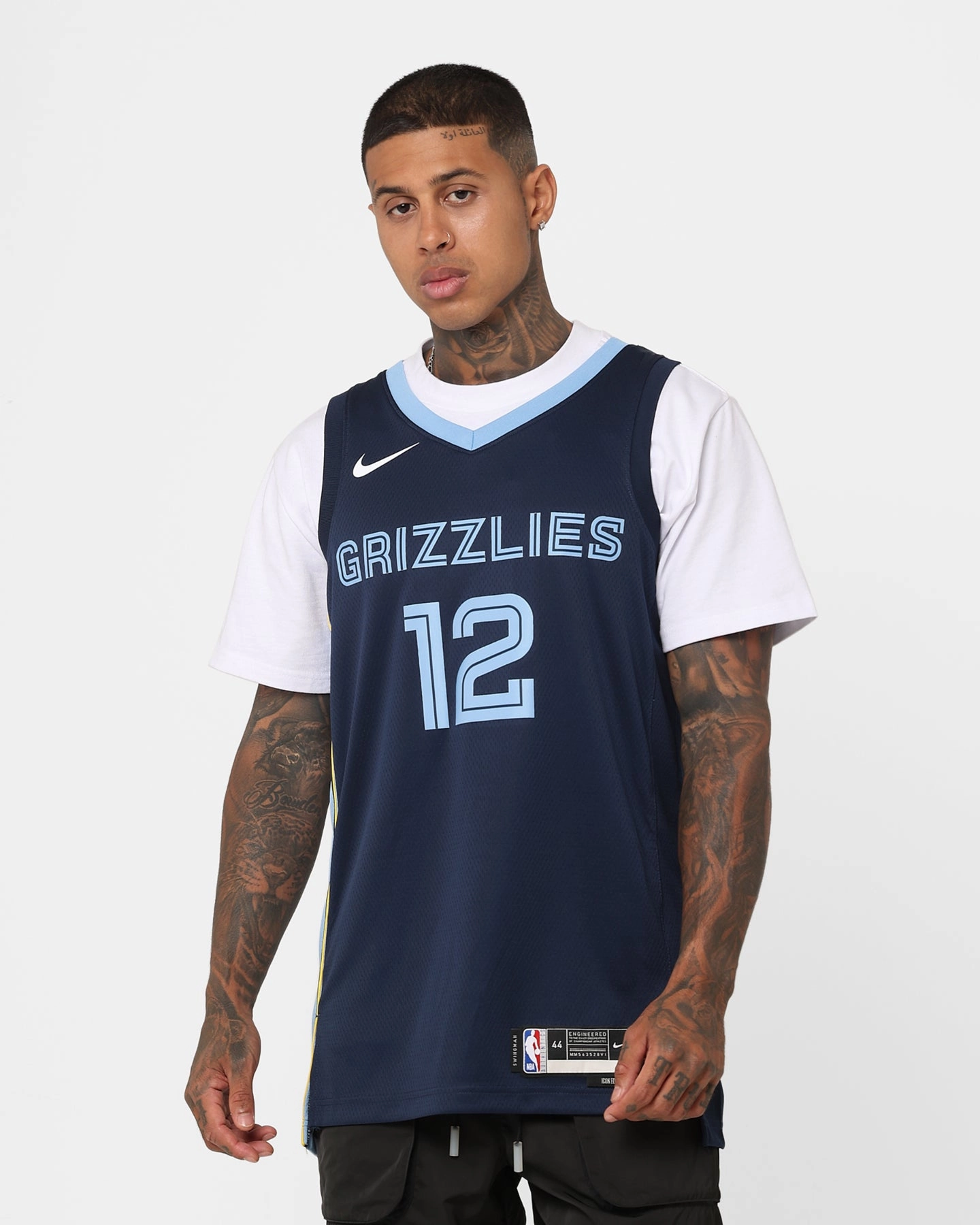 Nike Ja Morant Memphis Grizzlies '22 Icon Edition Dri-FIT NBA Swingman Jersey College Navy Versatile Fit Low Bulk Design
