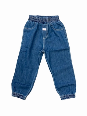 Hangar93 Pantalone da bambino in denim leggero con elastico al fondo e in vita Z2662B BLU03 blu Bold Look Professional Wear Weekend Warrior Festival Outfit Smooth