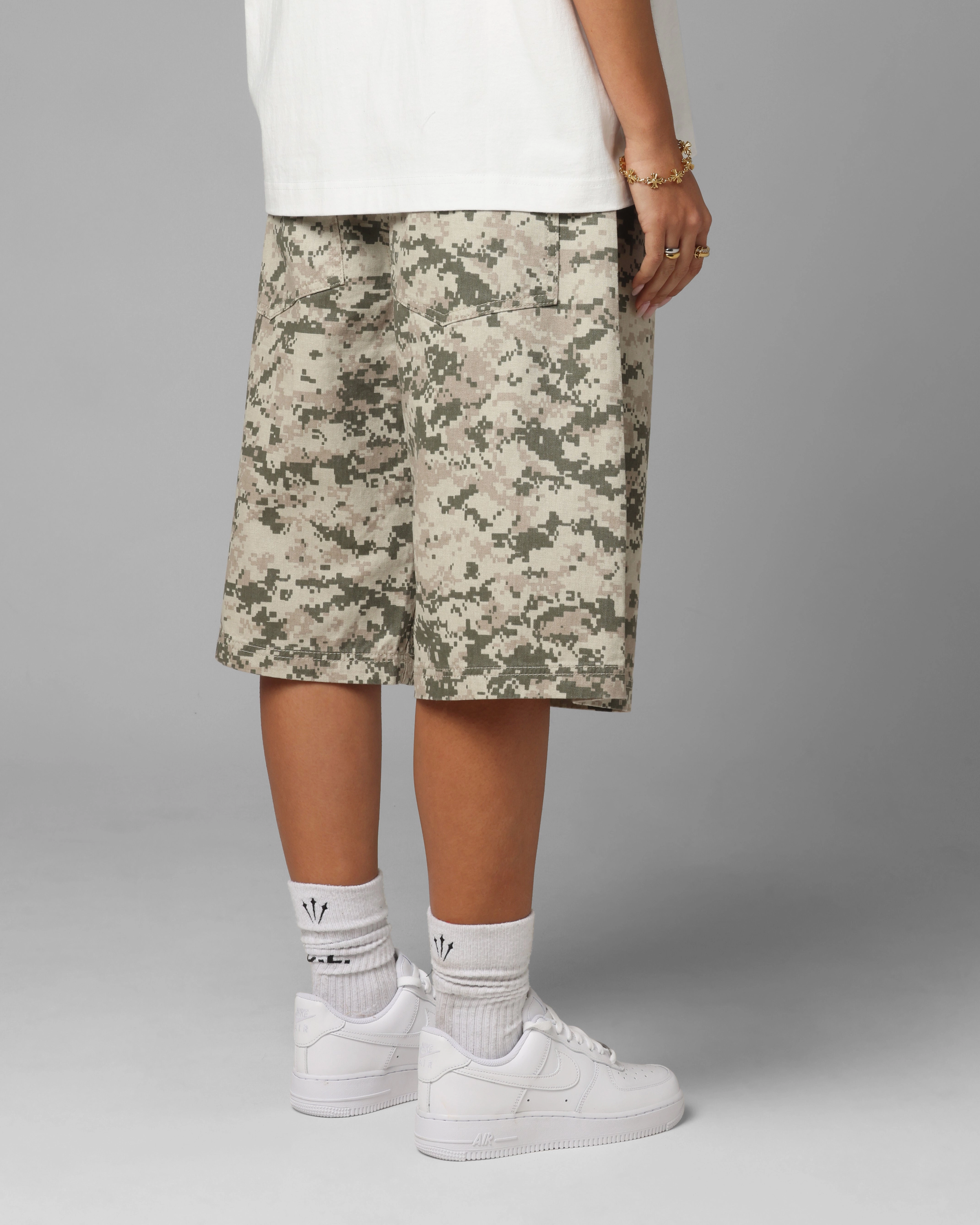 High Density Weave Loiter F-16 Denim Jorts Digi Camo