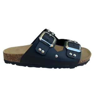 Biochic Sandalo da donna con 2 fasce con borchie e fibbie regolabili Bipel BC4003B nero Shock Absorbing Technology Thermoplastic