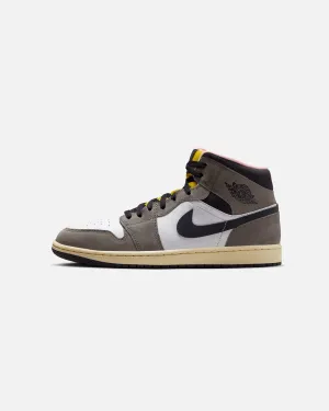 Abrasion Resistant Material Impact Step Jordan Air Jordan 1 Mid SE "Cave Stone" White/Grey