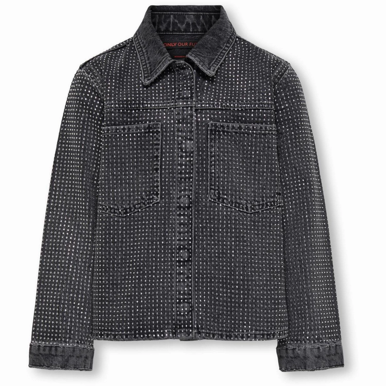 ReinforcedSeams kids ONLY Grey Denim Hudson Deco Denim Jacket Red Cro