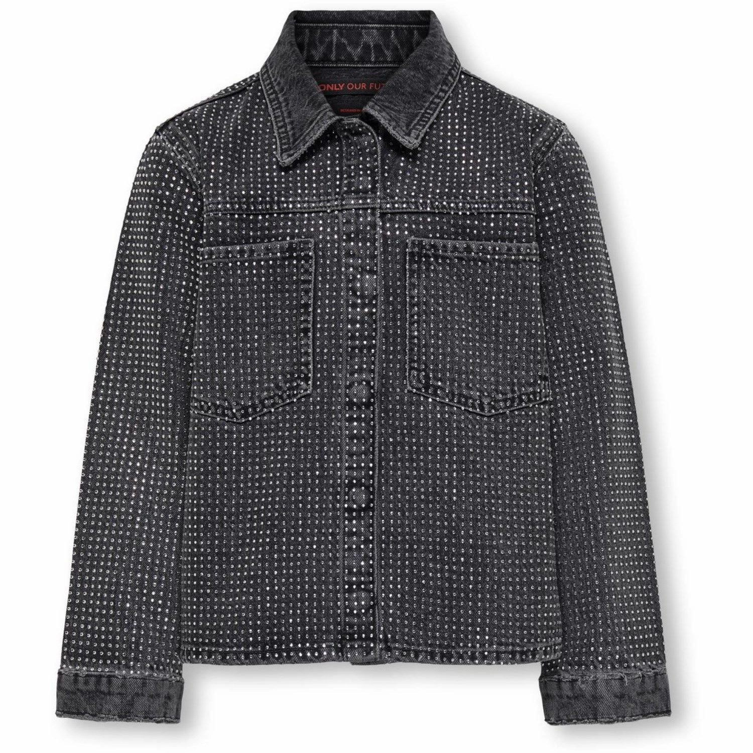 kids ONLY Grey Denim Hudson Deco Denim Jacket Red Cro Ski Use AdjustableDrawcordHem