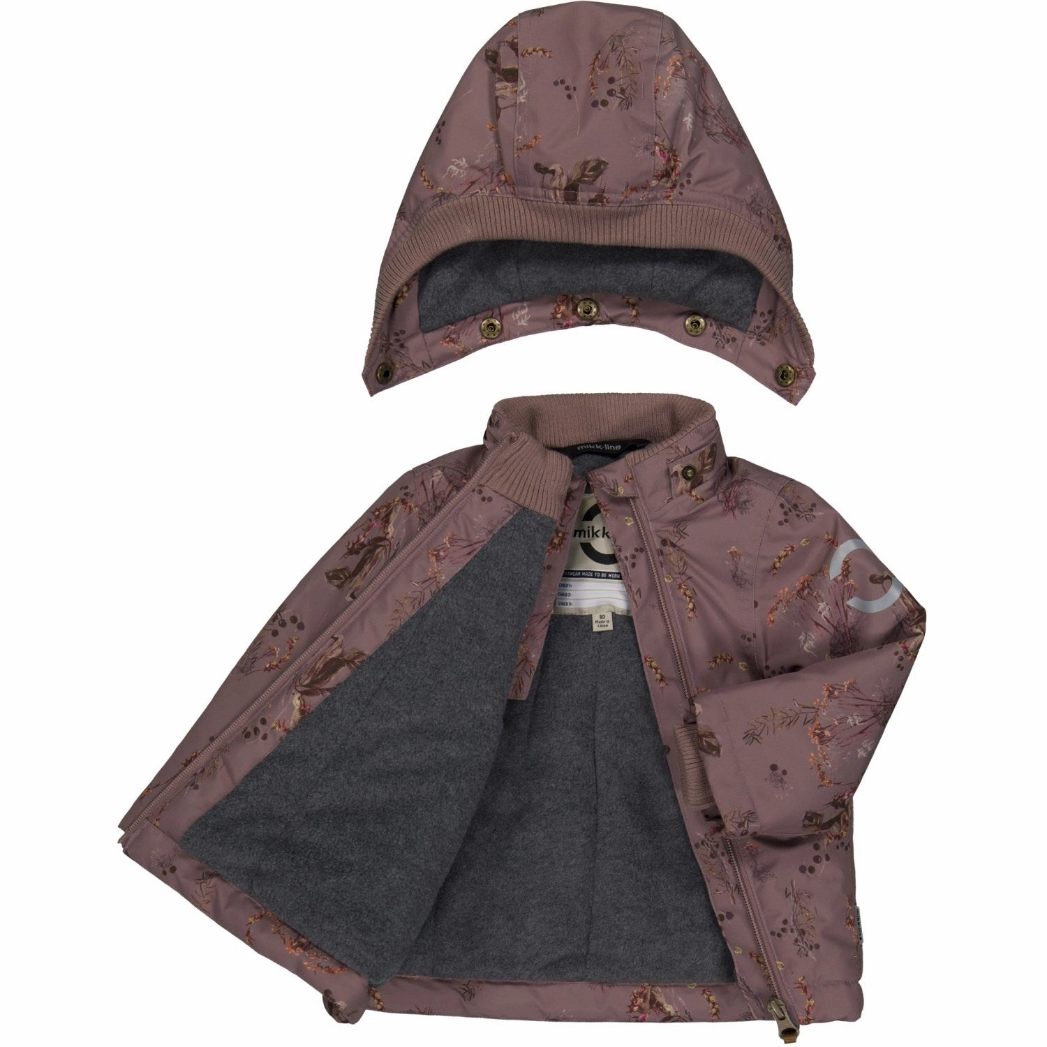 Mikk-Line Twilight Mauve Polyester Jacket AOP Relaxed Daily Style