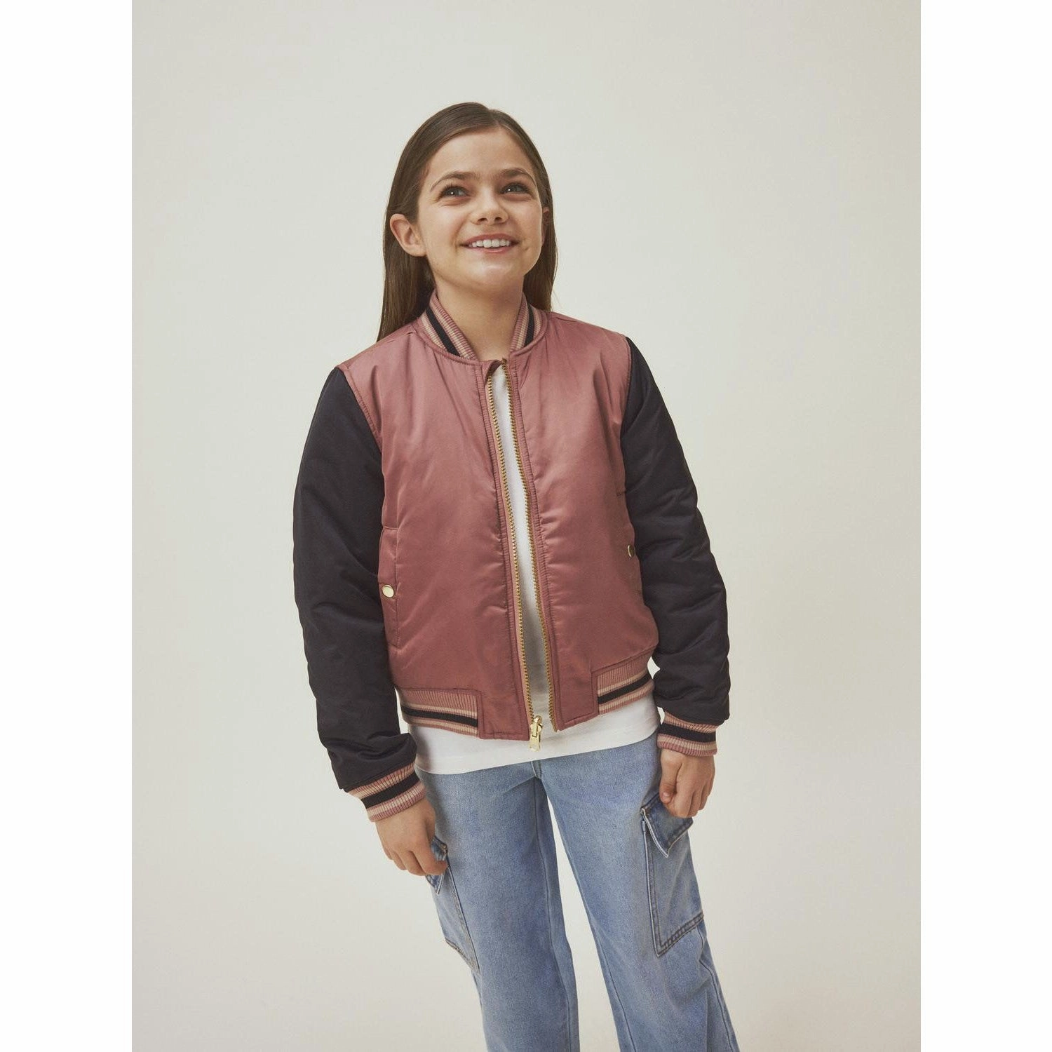 Seamless Design Temperature control Name It Black Mariska Bomber Jacket Reversable
