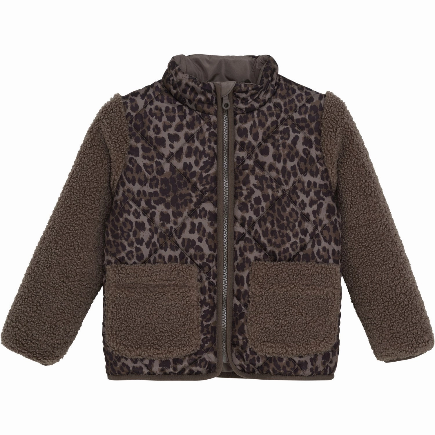 Minymo Chocolate Chip Jacket Quilt AOP Glow In The Dark Trim Snow Block