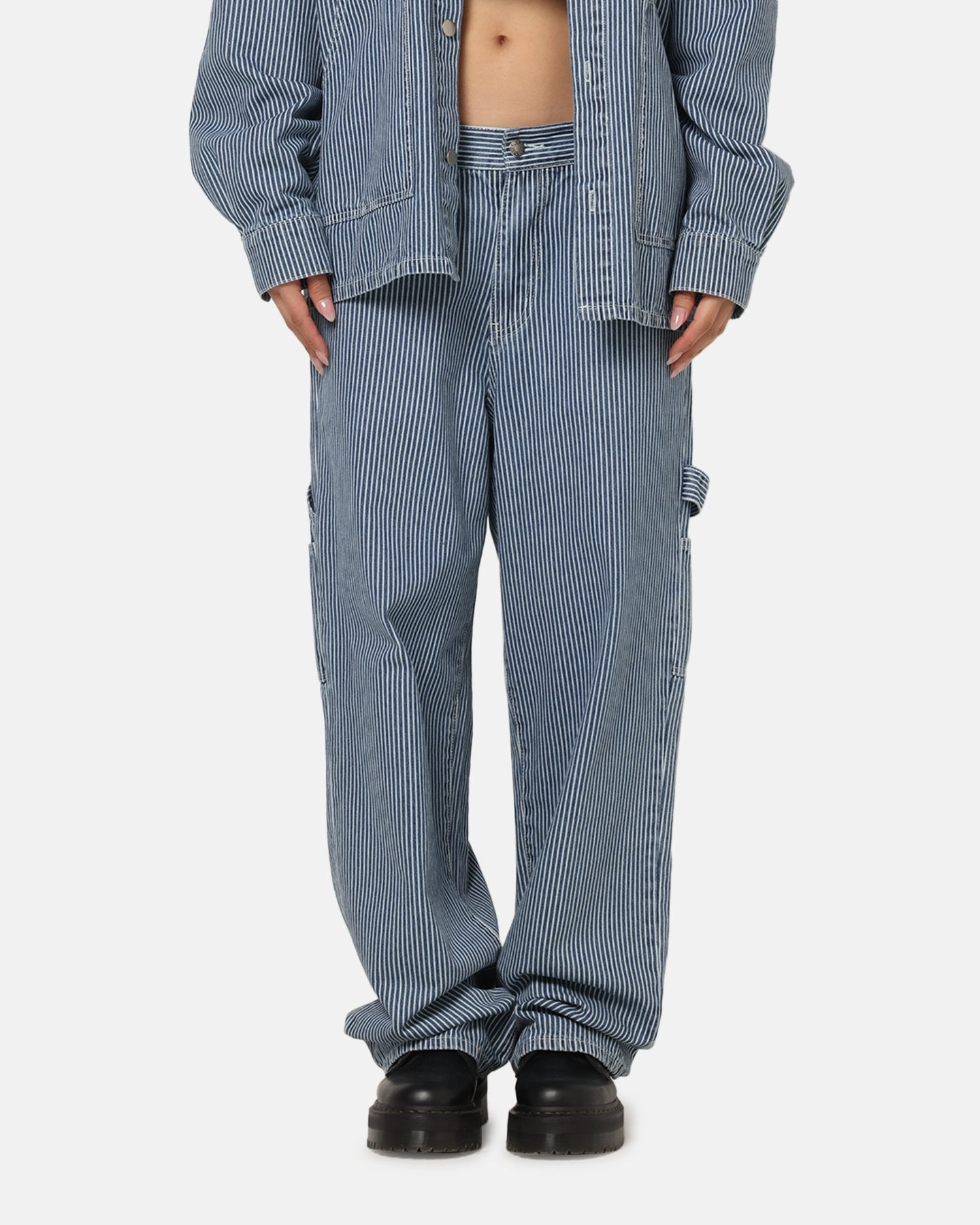 XXIII Striped Work Pant Navy Stripe Relaxed Wearable Quick Flex