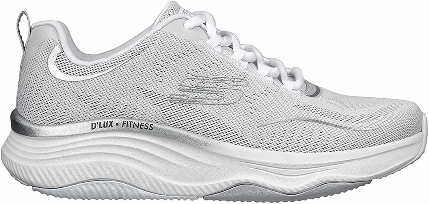 Tensile Reinforcement Strips Skechers scarpa da palestra D'Lux Fitness Pure Glam 149837/WSL bianco argento