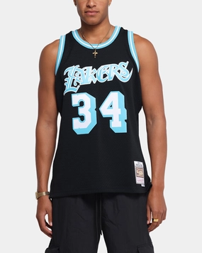 Mitchell & Ness Los Angeles Lakers Shaquille O'Neal Legends Jersey Black/Blue Comfortable fit Anti Pill Finish