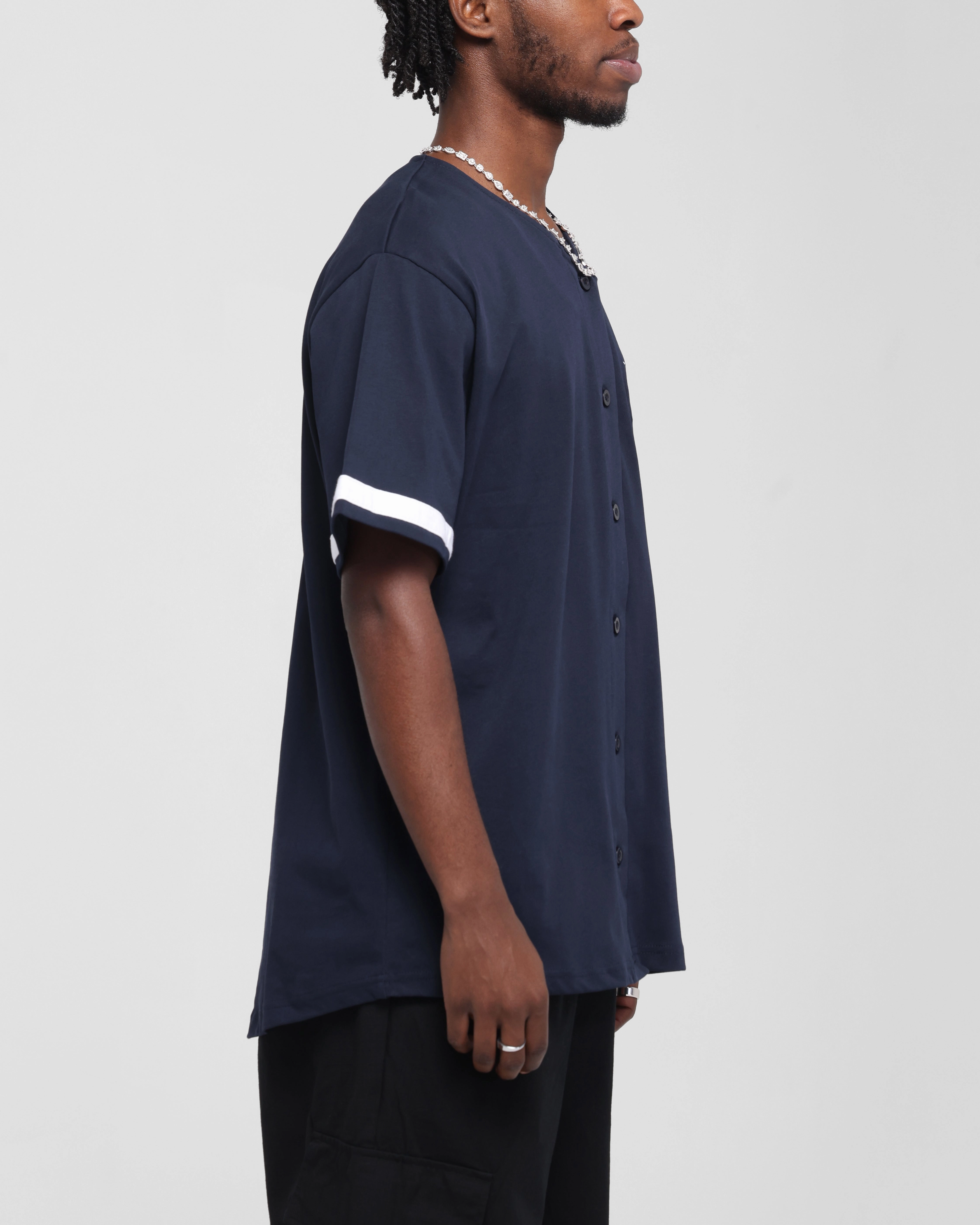 Carre C-Star Baseball Jersey Navy Long Lasting Color Retention Thermoregulating Fabric