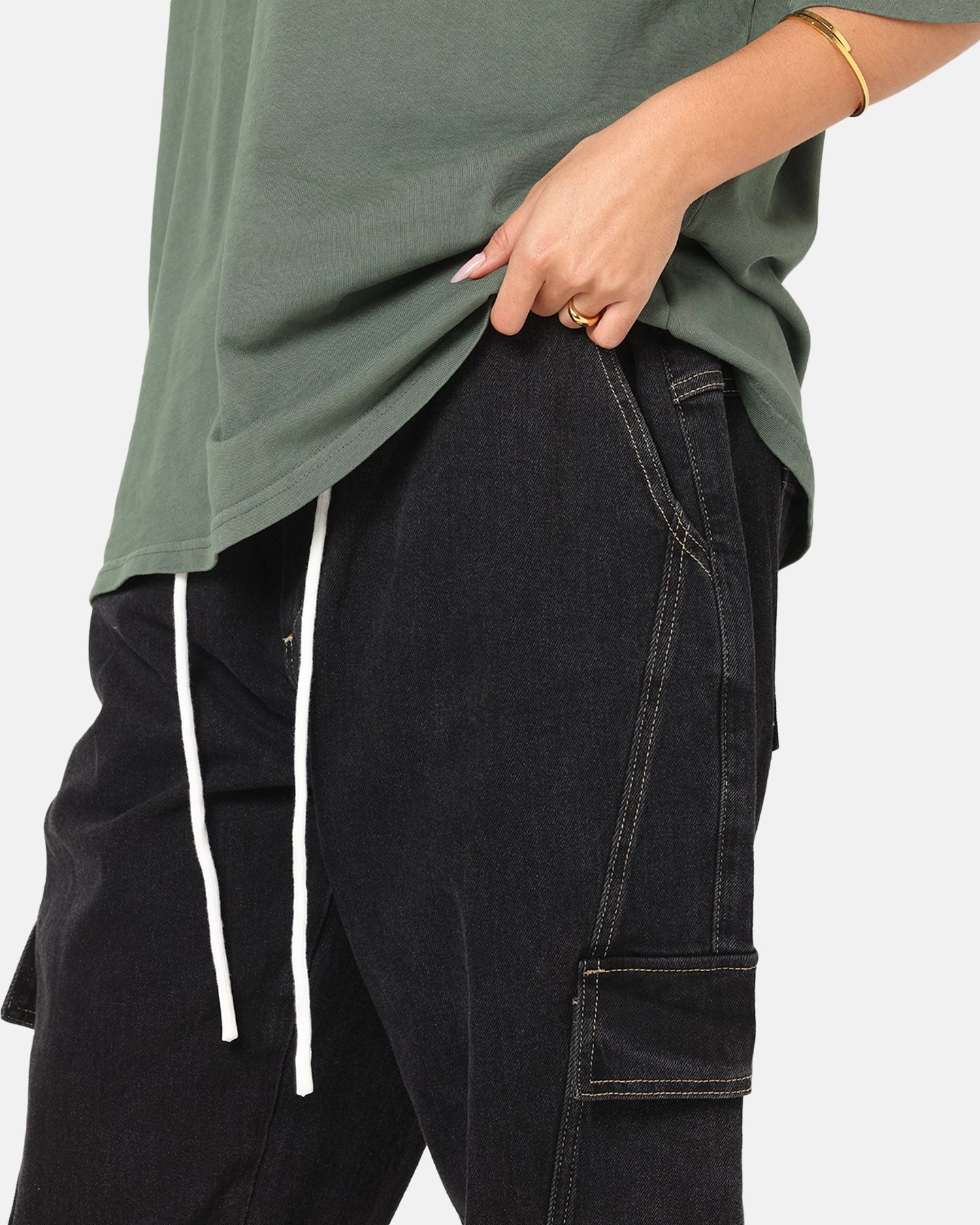 Saint Morta Rodeo Denim Joggers Black Shadow Trail Comfort Tagless Design