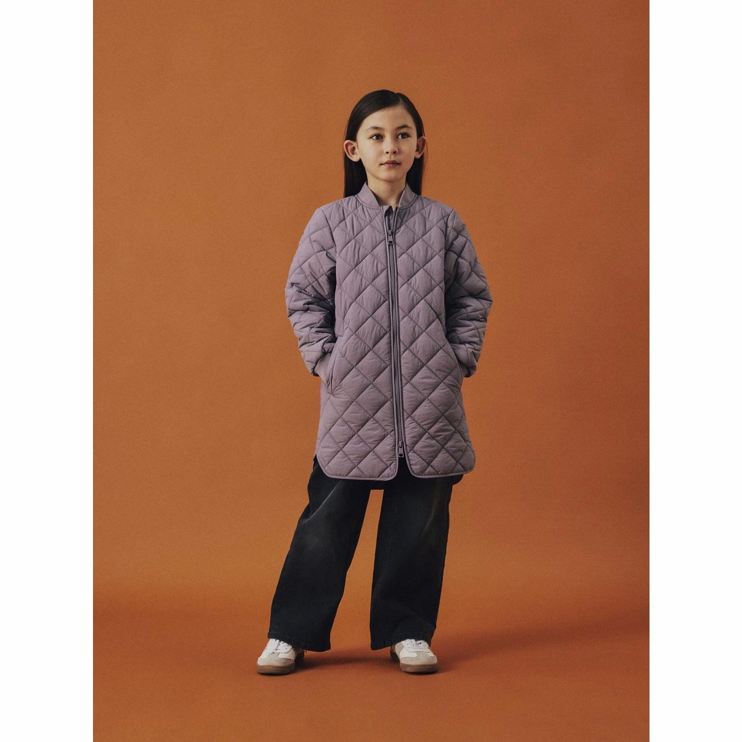 Name It Gray Ridge Marlin Quilt Jacket Long Tb Weatherproof Shell Wrinkle Free Fabric
