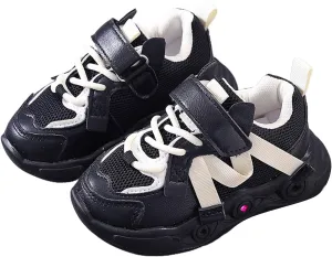 Sneakers for Girls Breathable Comfortable Luminous LED Flashing Fashion Sports Shoes with Hook and Loop Kids Running Shoes