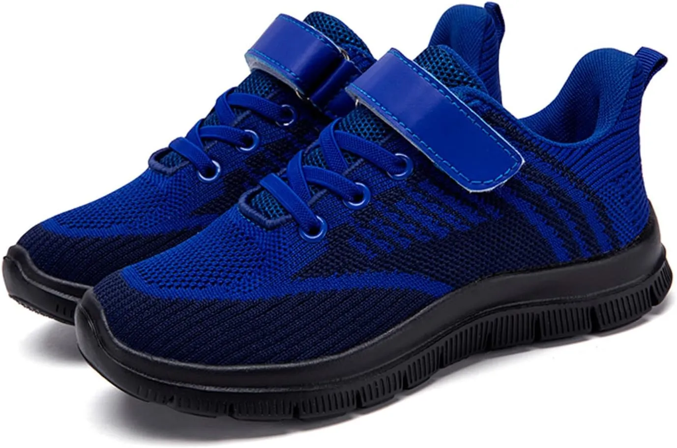 Sneakers for Girls Breathable Knit Lightweight Athletic Running Sneakers with Hook and Loop Kids Non-Slip Sports Shoes