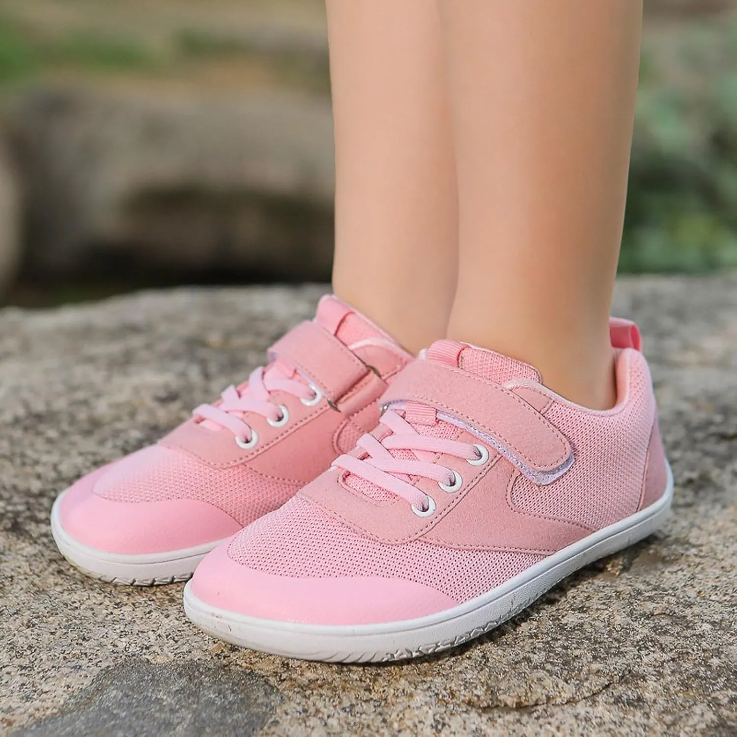 Sneakers for Girls Fashion Breathable Mesh Running Sneakers with Hook and Loop Comfortable Lightweight Sports Shoes