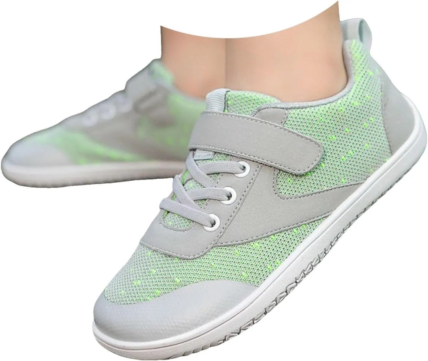Sneakers for Girls Fashion Breathable Mesh Running Sneakers with Hook and Loop Comfortable Lightweight Sports Shoes